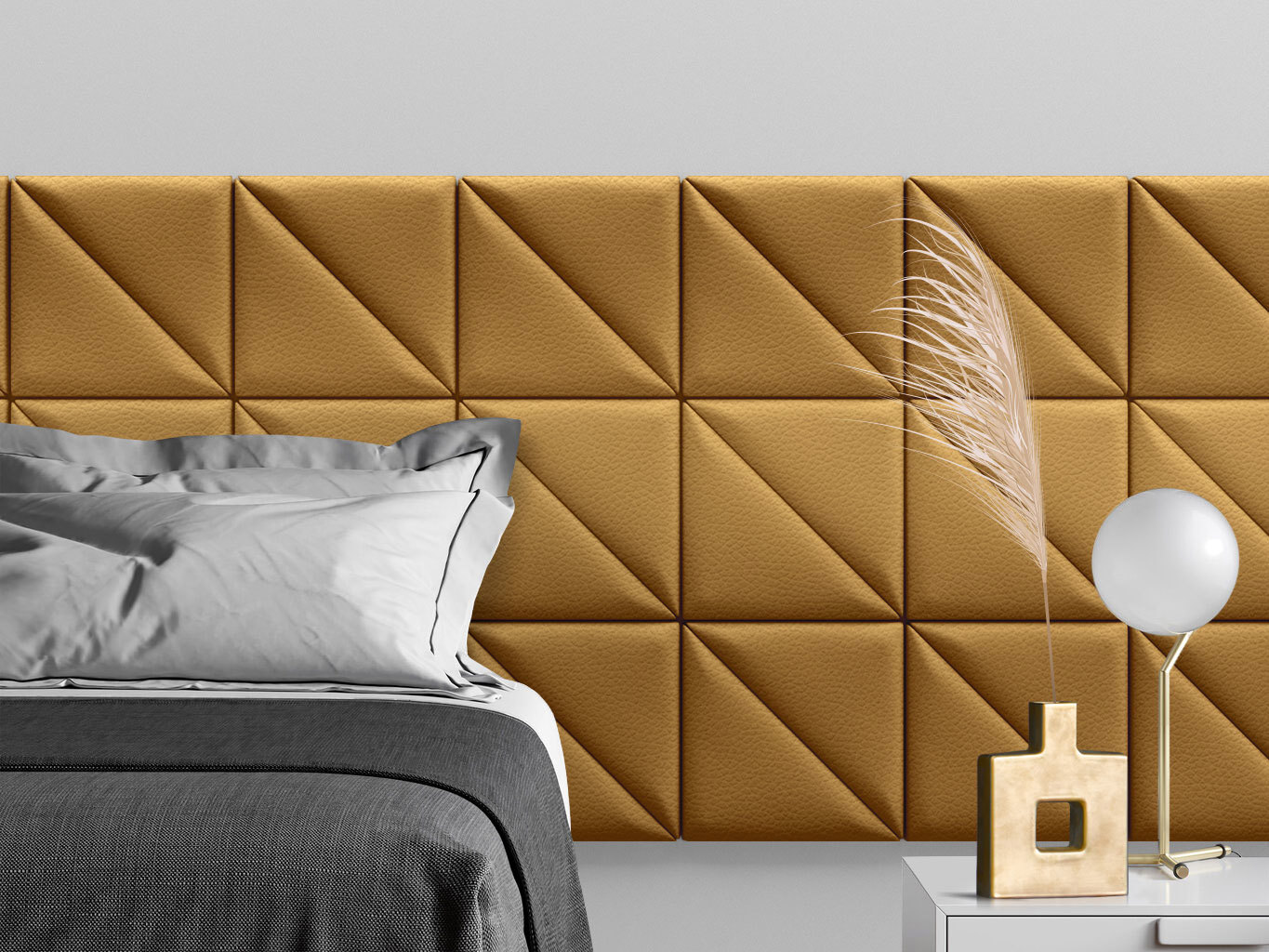 Изображение товара Мягкая панель Tartilla Eco Leather Золотой треугольник 300x300x29 мм (2 шт)