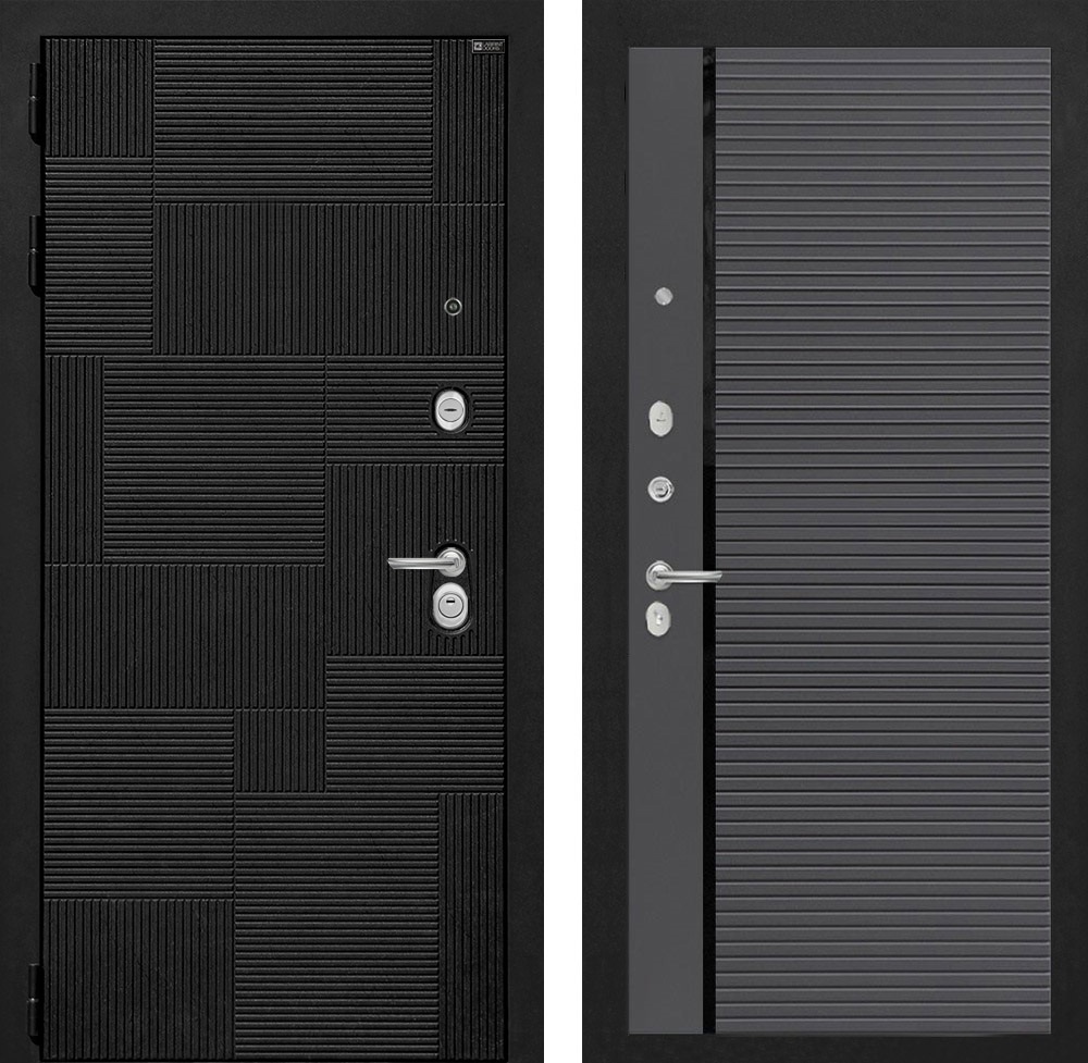 Изображение товара Входная дверь Лабиринт Пазл П-22 левый 205x88см графит софт/лофт черный