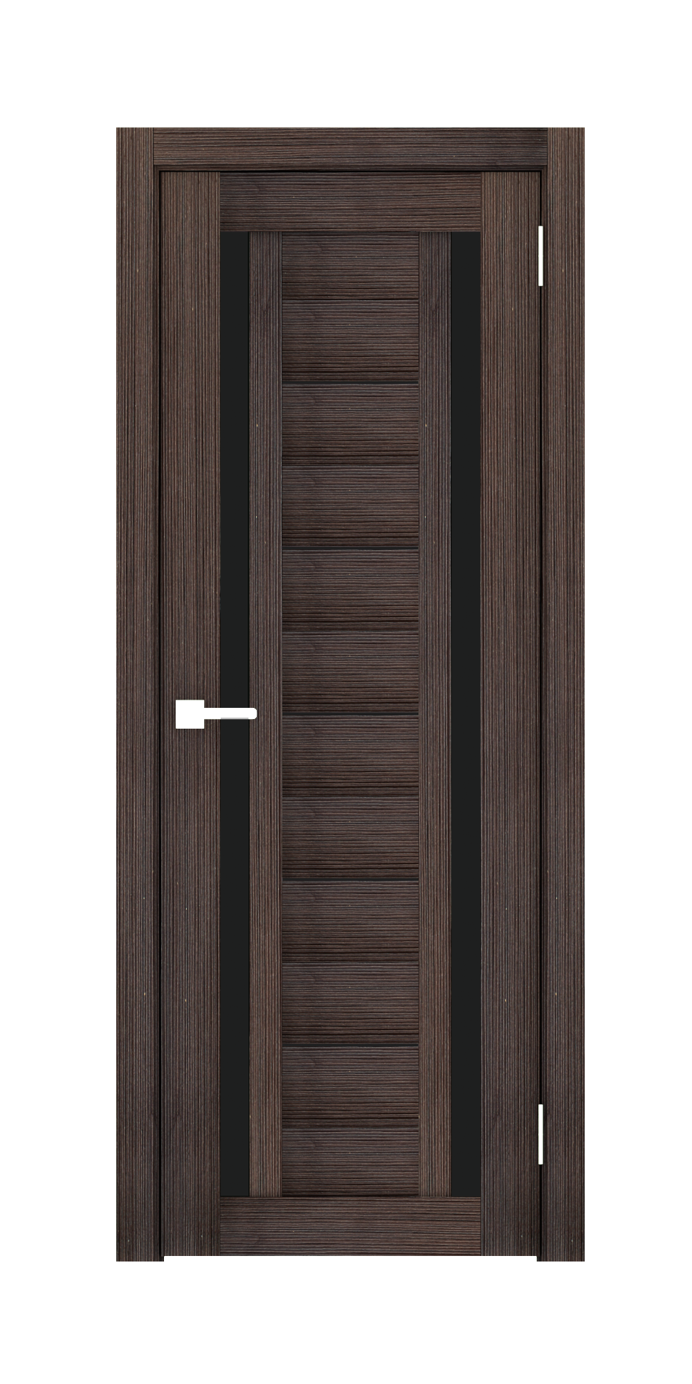 Изображение товара Комплект межкомнатной двери Лесма Стиль Рондо 32 200x80см пленка ПВХ отделка стеклом black star цвет эковенге с коробом и наличниками