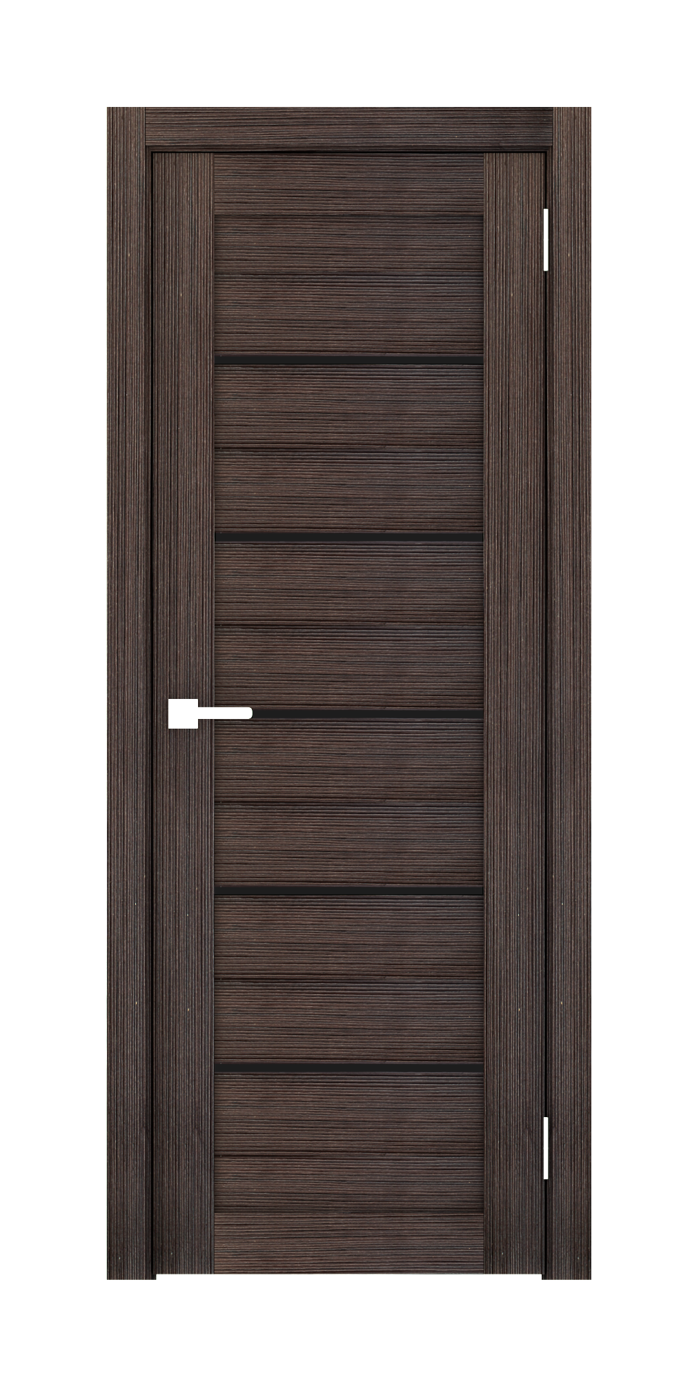 Изображение товара Дверь межкомнатная Лесма Стиль Рондо 22 200x60см пленка ПВХ отделка стеклом black star цвет эковенге без замка и петель