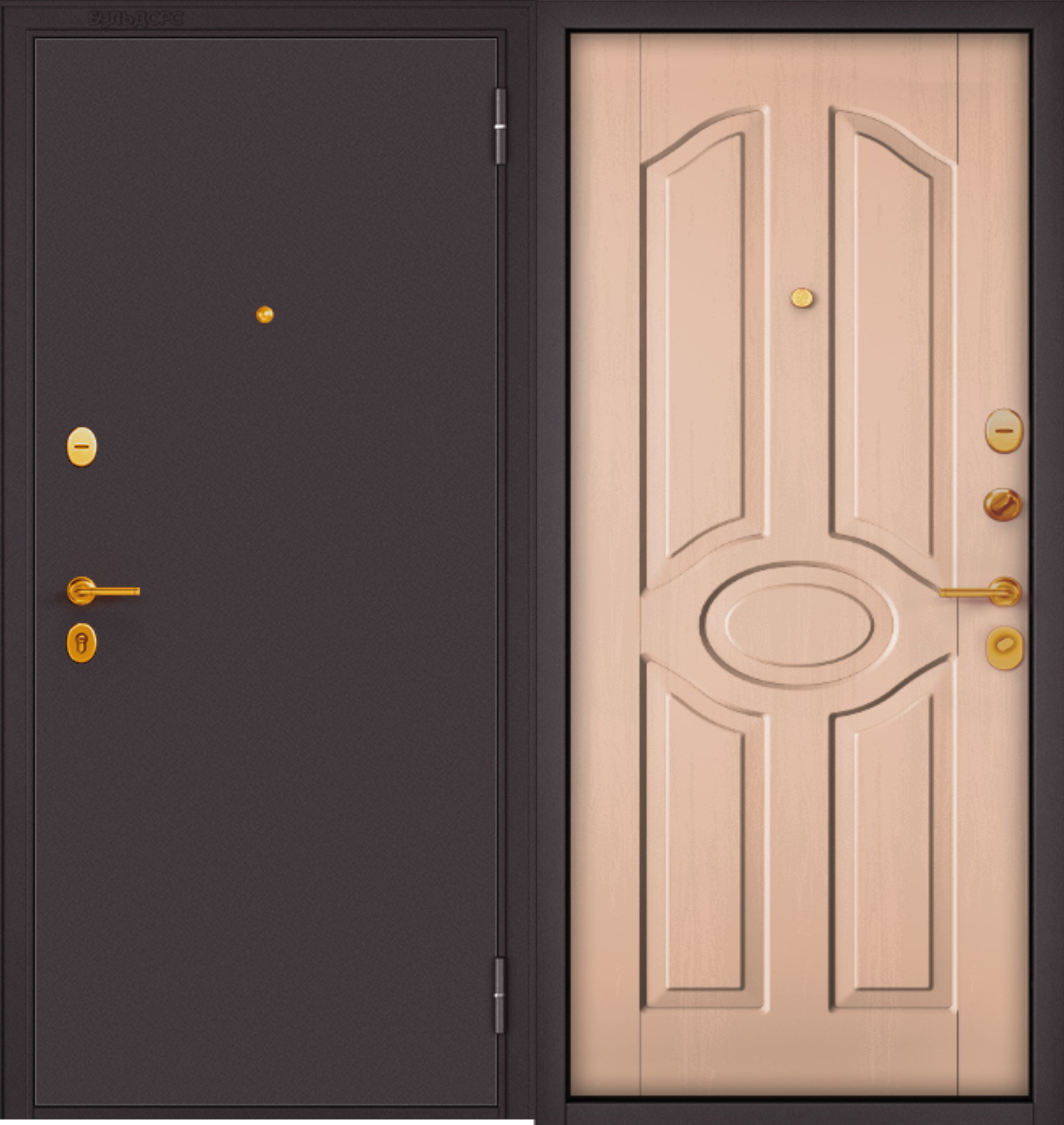 Изображение товара Входная дверь Family ECO MP 205x86 правый Шоколад букле/Дуб выбеленный