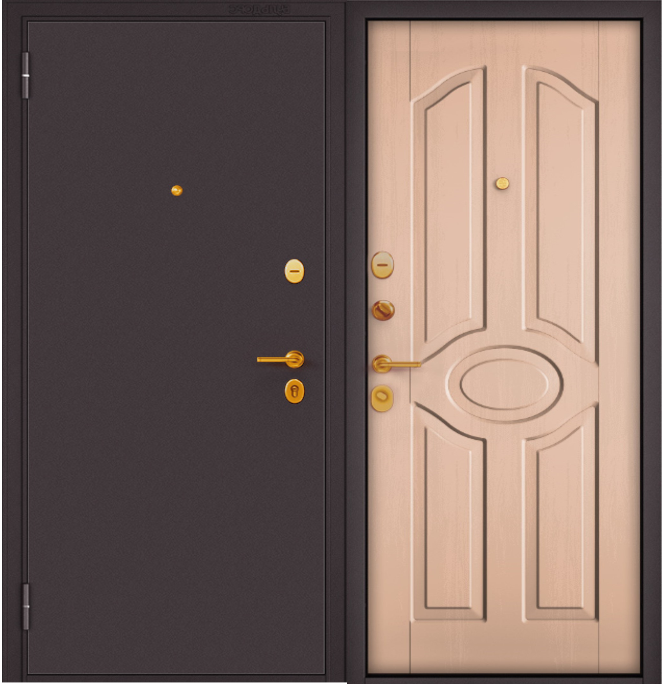 Изображение товара Входная дверь Family Eco MP 1 левый 205x96см цвет шоколад букле/дуб выбеленный