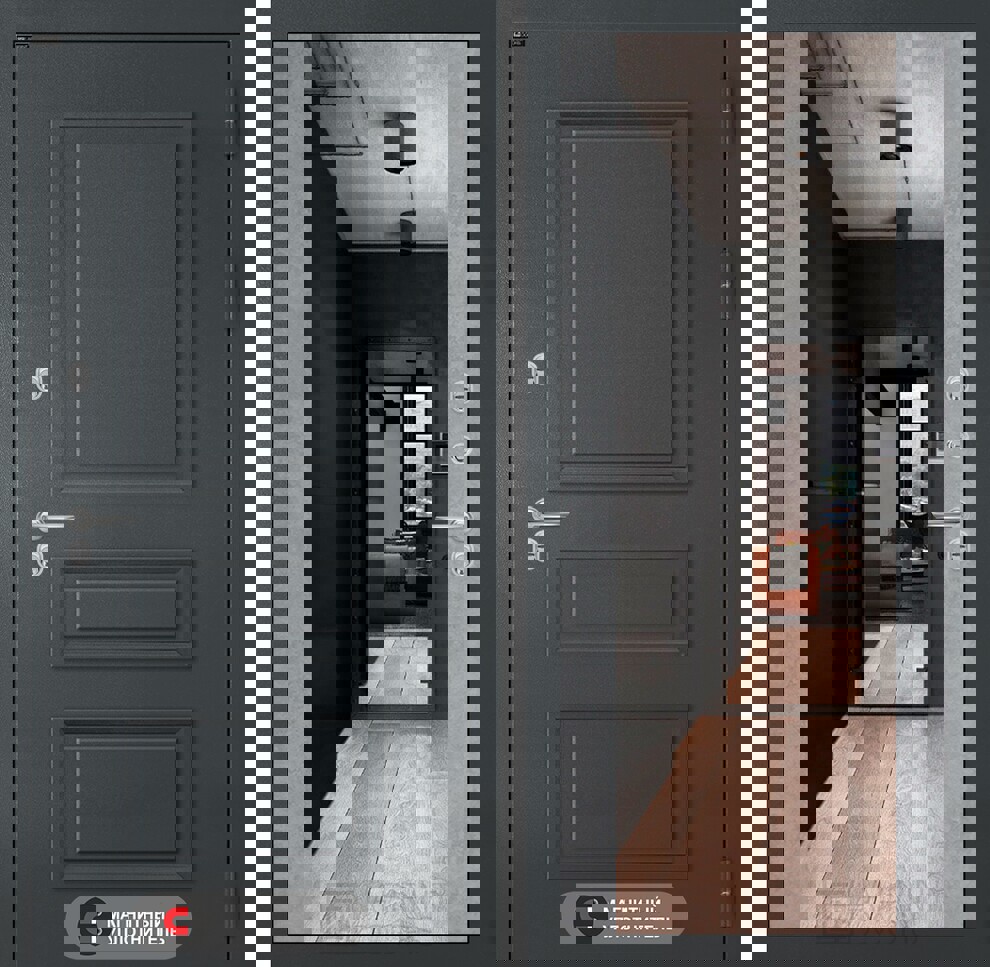 Изображение товара Входная дверь Лабиринт Атлантик 205x88см правый цвет бетон светлый/шагрень с зеркалом