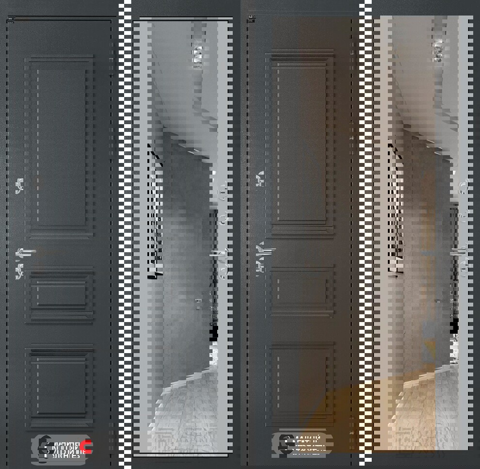 Изображение товара Входная дверь Лабиринт Атлантик 205x88см правый цвет грей софт/шагрень с зеркалом