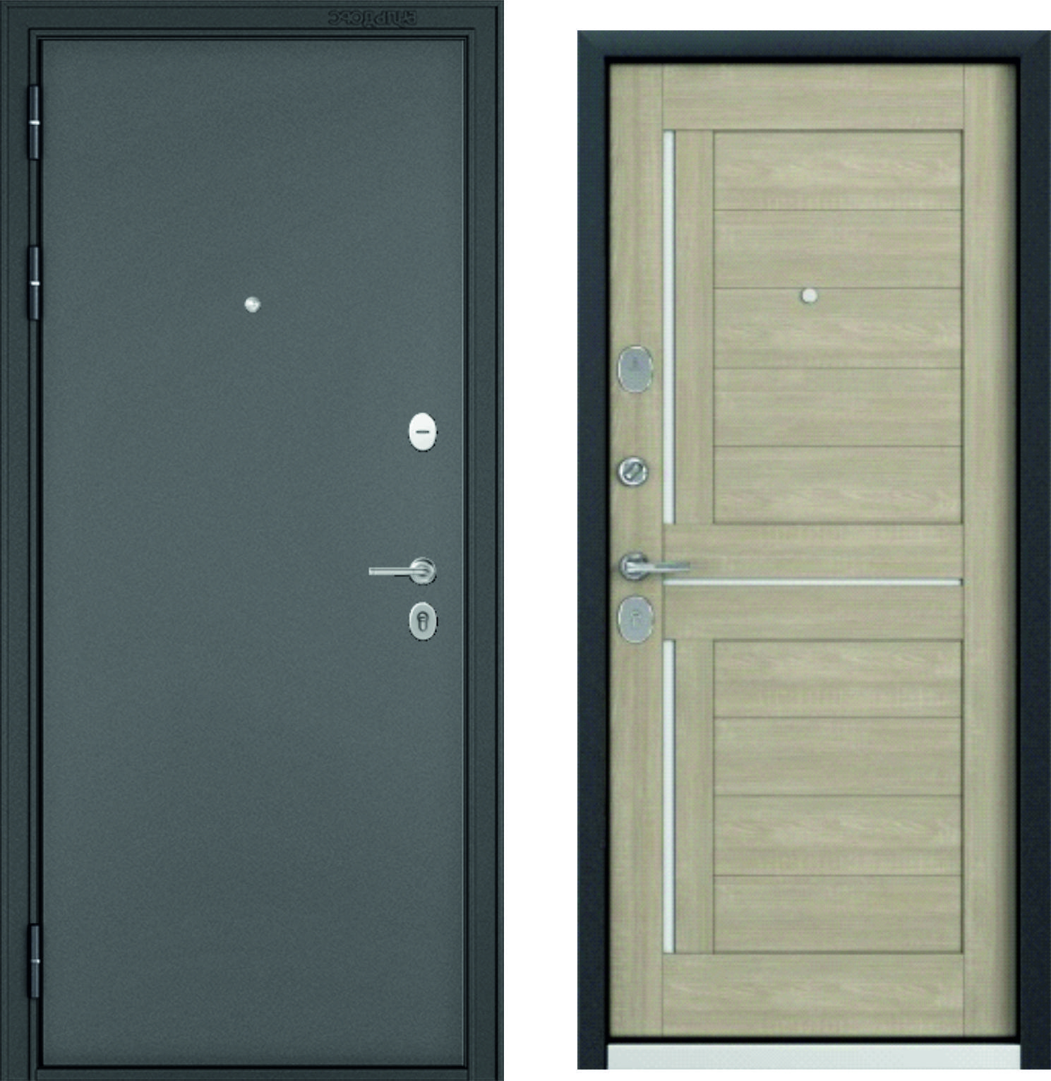 Изображение товара Входная дверь Trust Mass MP левый 205x88см цвет графит букле/дуб сонома натуральный