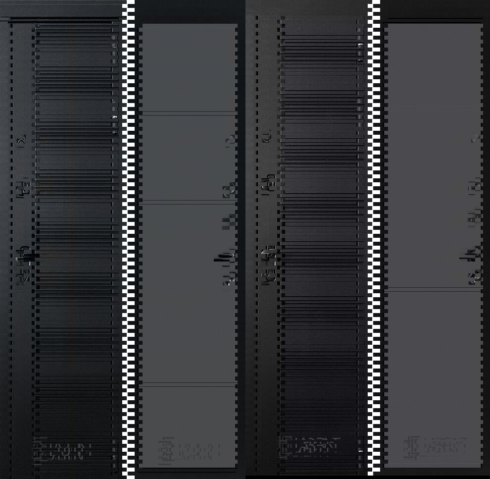 Изображение товара Входная дверь Labirintdoors Пиано правый 205x88см черный кварц софт