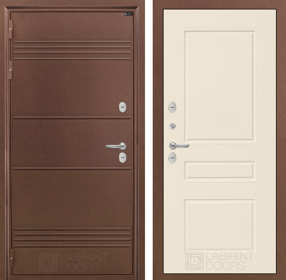 Изображение товара Входная дверь ДВЕРИ ЛАБИРИНТ Термо Лайт Крем софт Антик медь 205x88