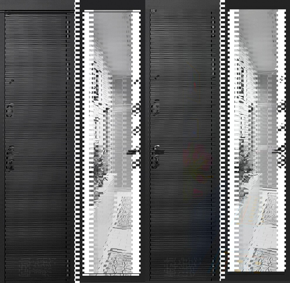 Изображение товара Входная дверь Лабиринт Вулкано 205x88 см Правый Антрацит Софт