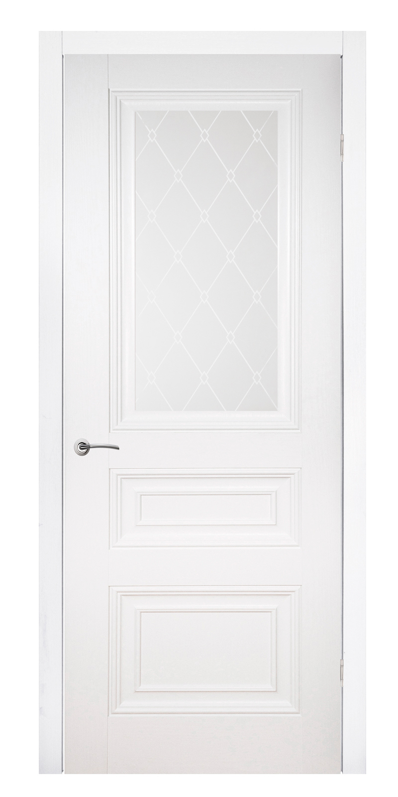 Изображение товара Дверь межкомнатная Лесма Стиль Классик 8 остеклённая 200x60см пленка ПВХ цвет белый матовый без замка и петель