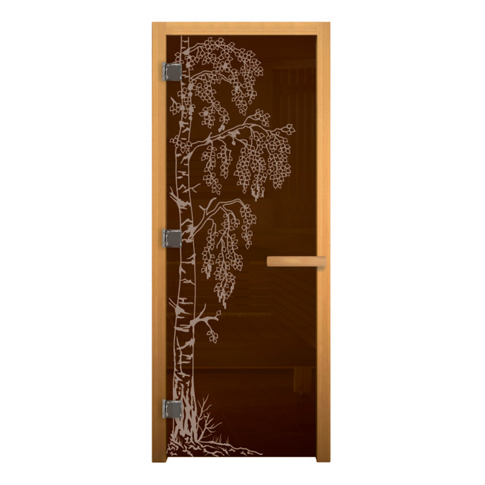 Изображение товара Дверь для бани ВЕЗУВИЙ Березка осина 190x70, бронза