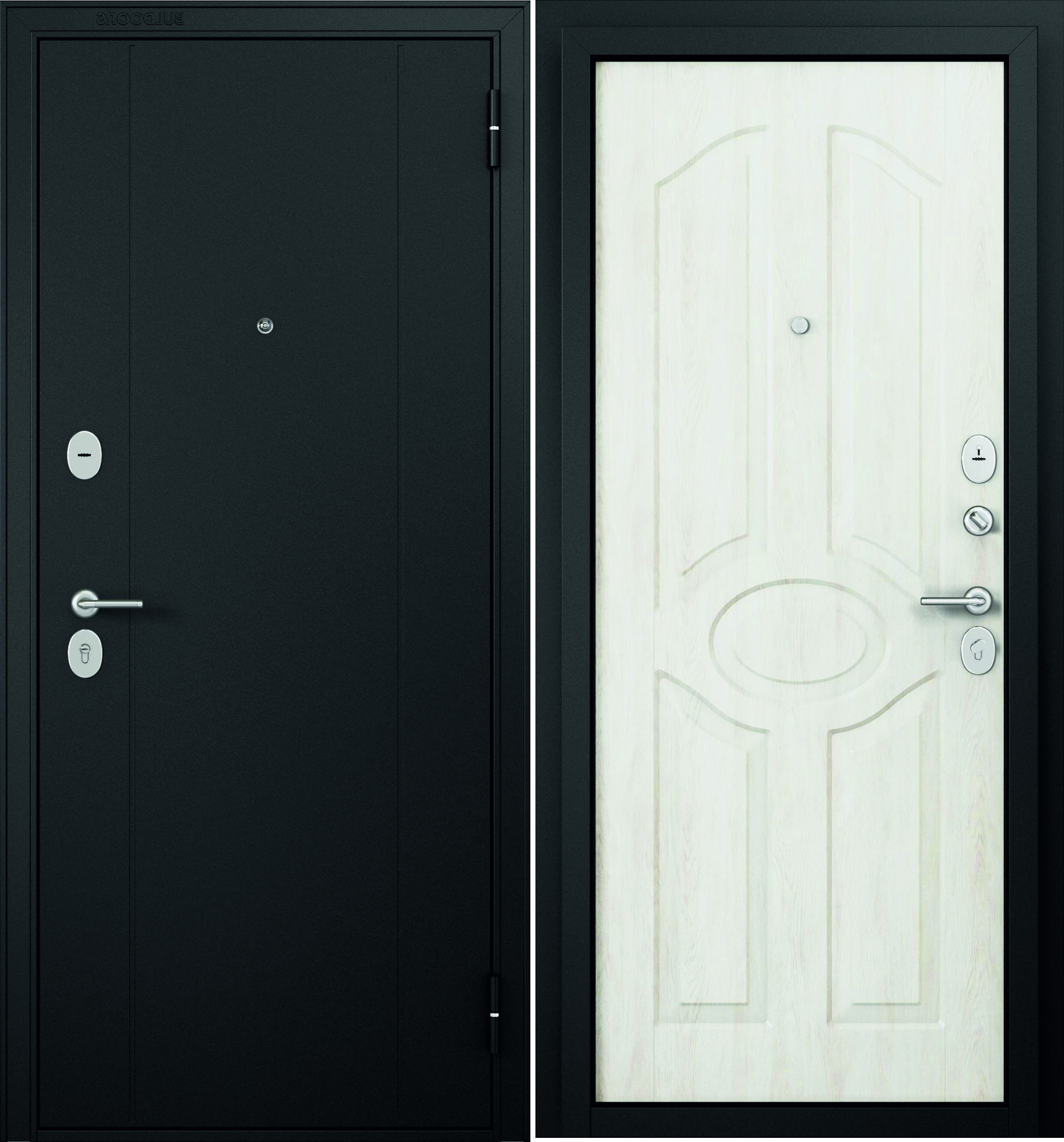 Изображение товара Входная дверь Family Eco MP Правый 205x96 см Черный/Белый