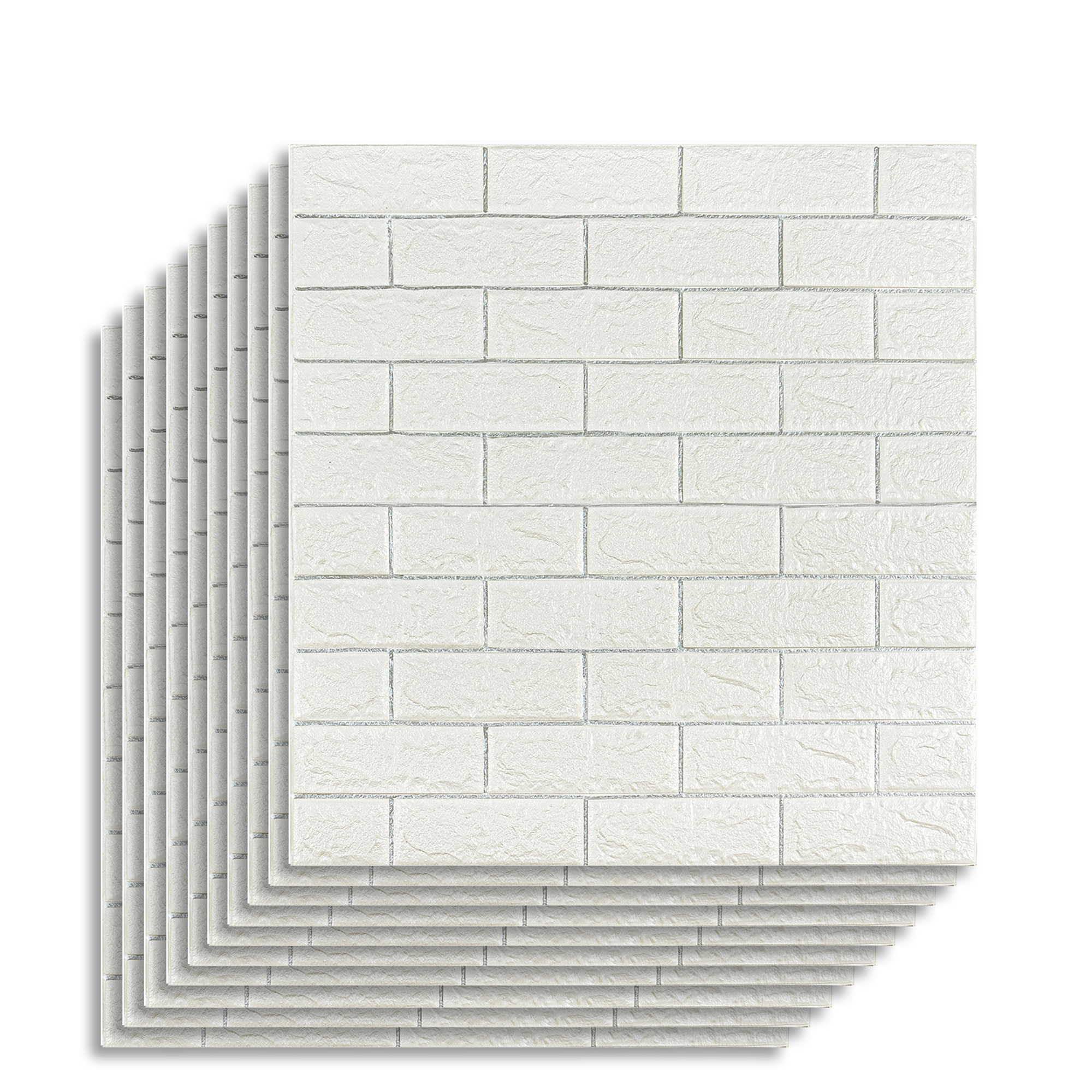 Изображение товара Комплект панелей ПВХ Lako decor Кирпич 770x700мм 5.4м² 10шт белый с серебром Изображение товара Комплект панелей ПВХ Lako decor Кирпич 770x700мм 5.4м² 10шт белый с серебром