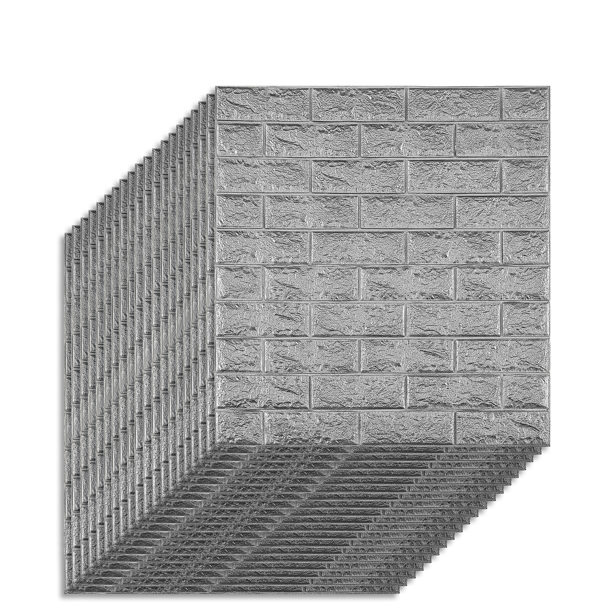 Изображение товара Комплект панелей ПВХ Lako decor Кирпич 770x700мм 10.8м² 20шт серебристый Изображение товара Комплект панелей ПВХ Lako decor Кирпич 770x700мм 10.8м² 20шт серебристый