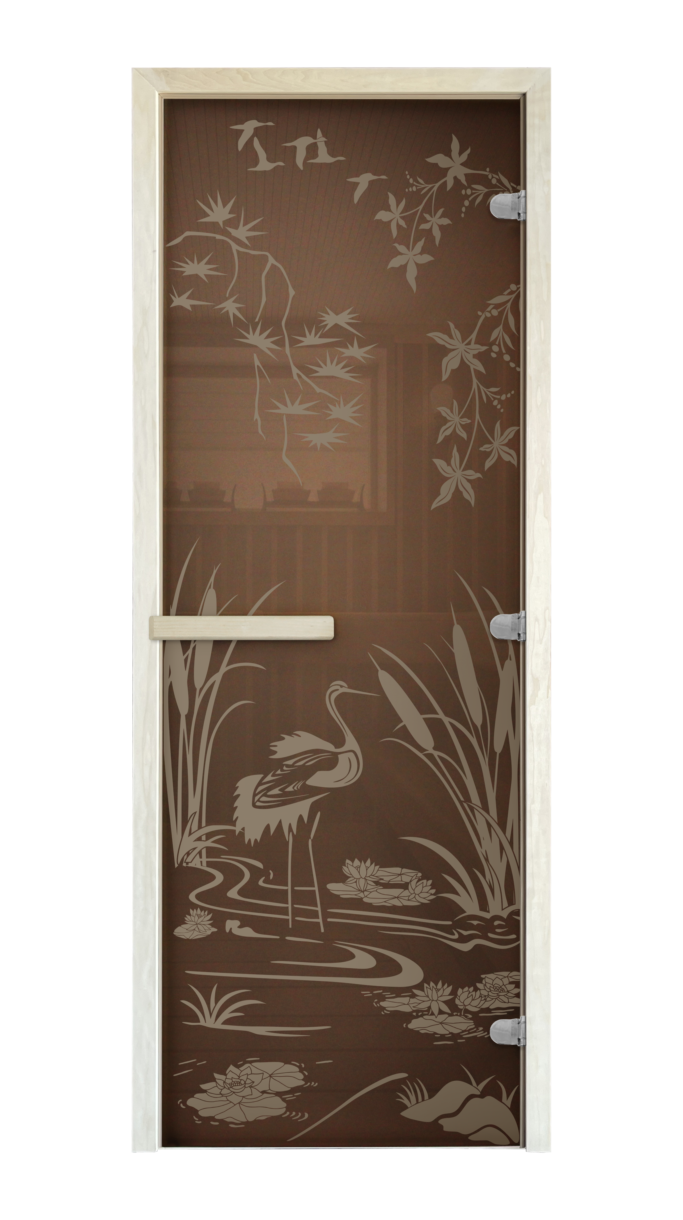 Изображение товара Дверь сауны Doorwood Камышовый рай 190x70 бронзовое стекло 8 мм