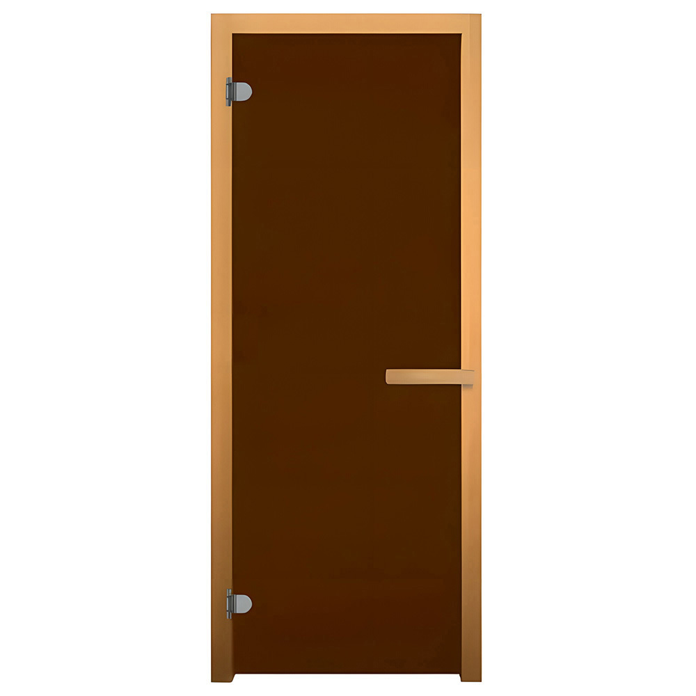 Изображение товара Стеклянная дверь для сауны Везувий Осина 180x70 см бронзовая матовая левый монтаж