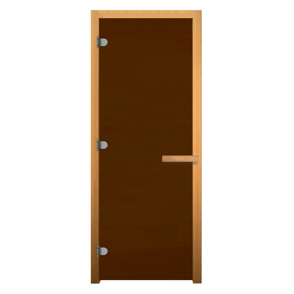 Изображение товара Дверь для сауны стеклянная бронзовый матовый Везувий Осина 180x70см левый 3 петли 716 CR