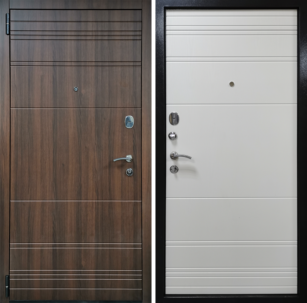 Изображение товара Входная дверь ДК 80 ДВЕРНОЙ КОНТИНЕНТ Бренди/Белое дерево 80 мм