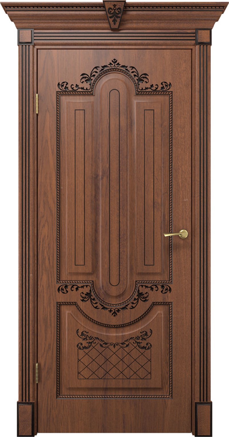 Изображение товара Дверь межкомнатная Paulinidor PDOlimp глухая 200x90см полипропилен цвет дуб янтарный патина черная без замка и петель