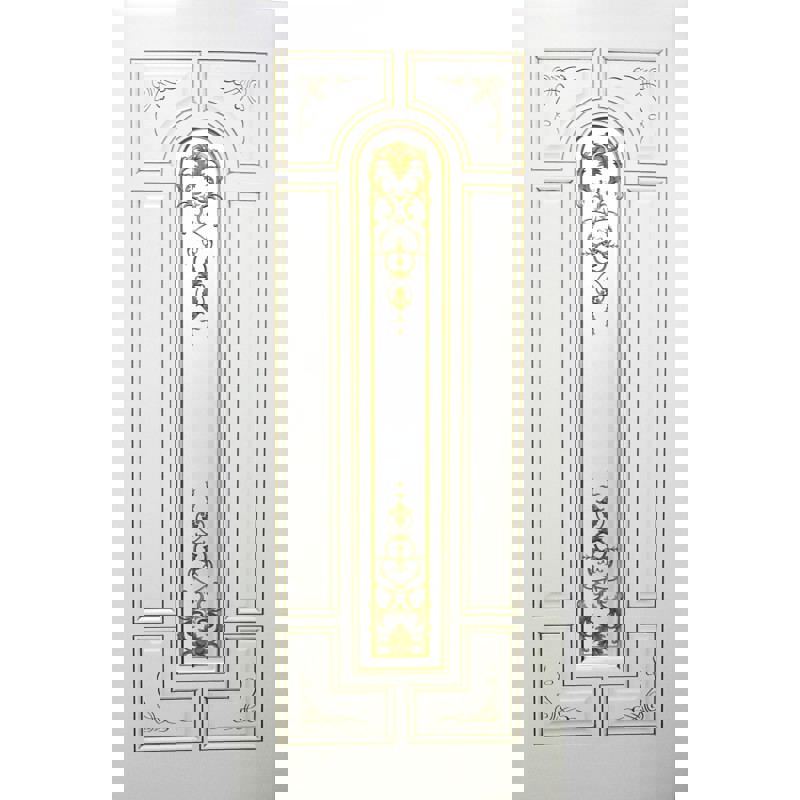 Изображение товара Дверь межкомнатная Paulinidor PDPalerm остеклённая 200x60см полипропилен цвет белое дерево патина золото без замка и петель