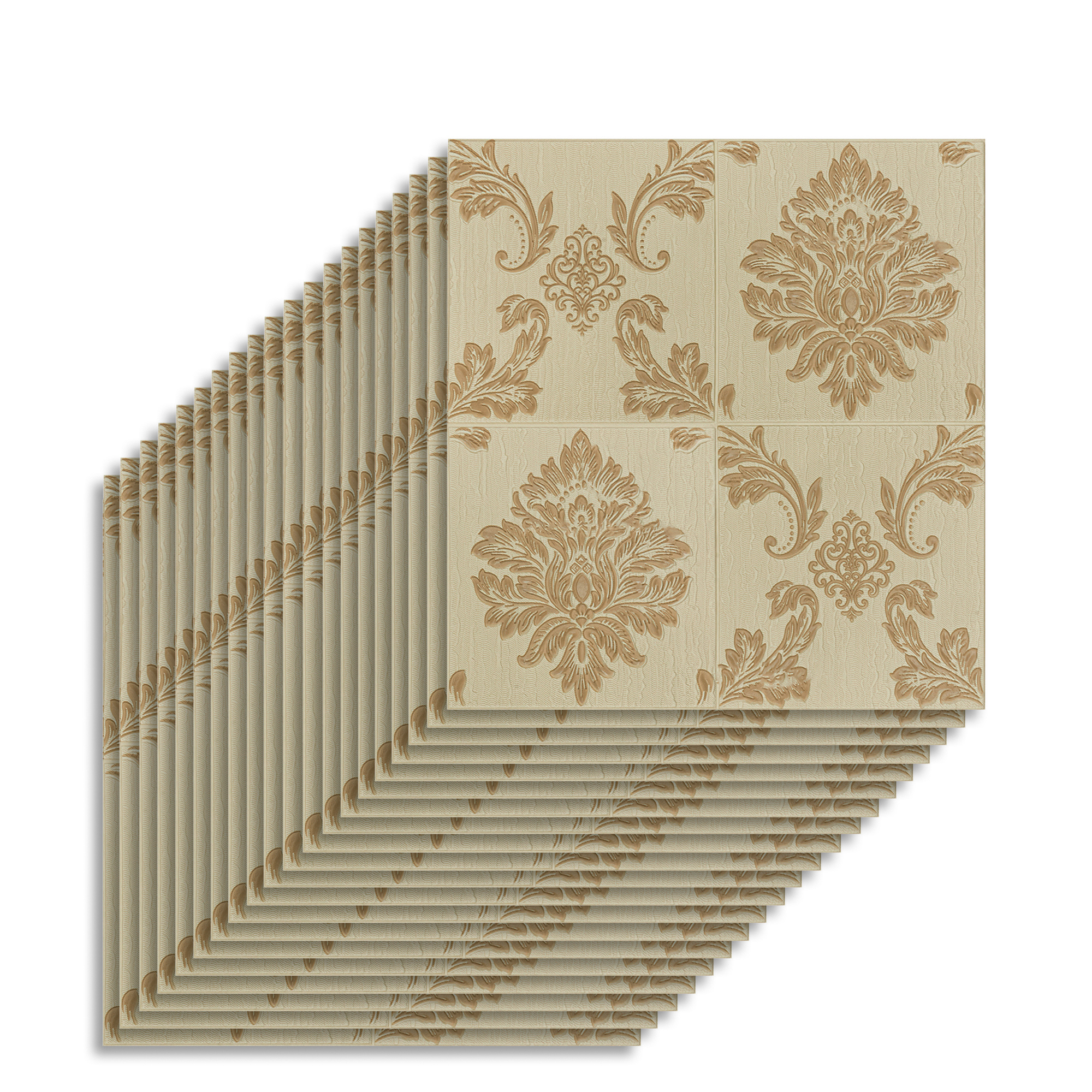 Изображение товара Комплект панелей ПВХ Lako decor Барокко Бежевые узоры 700x700мм 9.8м² 20шт