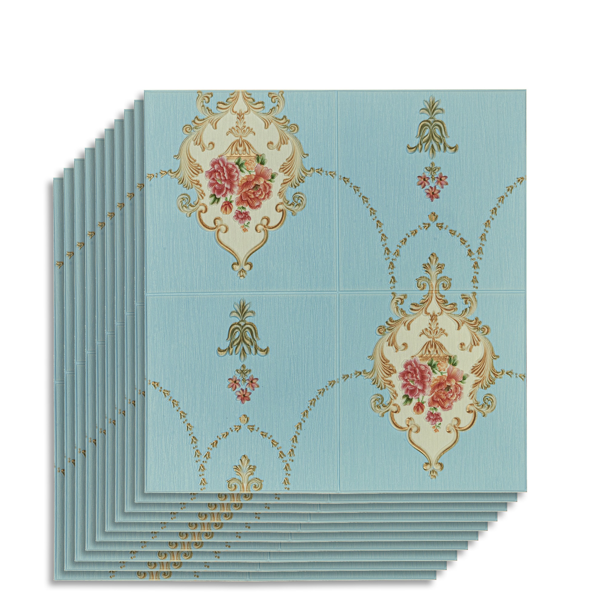 Изображение товара Комплект панелей ПВХ Lako decor Барокко Узоры на голубом 700x700мм 4.9м² 10шт Изображение товара Комплект панелей ПВХ Lako decor Барокко Узоры на голубом 700x700мм 4.9м² 10шт