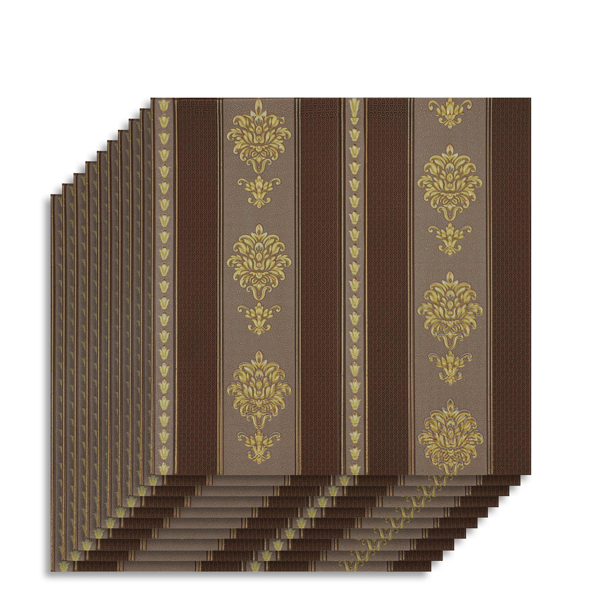 Изображение товара Комплект панелей ПВХ Lako decor Барокко Коричневые полосы 700x700мм 4.9м² 10шт Изображение товара Комплект панелей ПВХ Lako decor Барокко Коричневые полосы 700x700мм 4.9м² 10шт