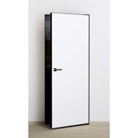 Изображение товара Дверь скрытая CityDoors Secret глухая 80x200см грунтовка правое наружное открывание цвет короба черный с замком и петлями