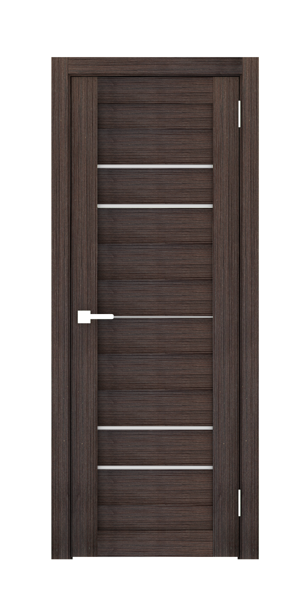 Изображение товара Дверь межкомнатная Лесма стиль Рондо 40 отделка стеклом magic fog 200x80см пленка ПВХ цвет эковенге без замка и петель