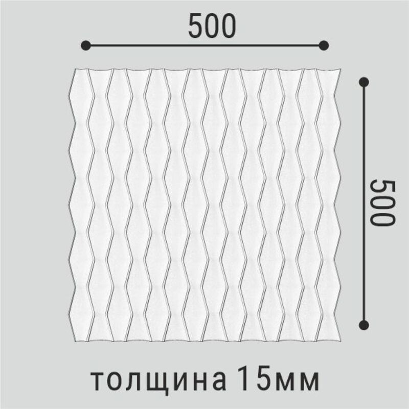 Изображение товара Стеновая панель 3D Bello deco Polymer СП 17 белый 500x500x15мм 0.25м²