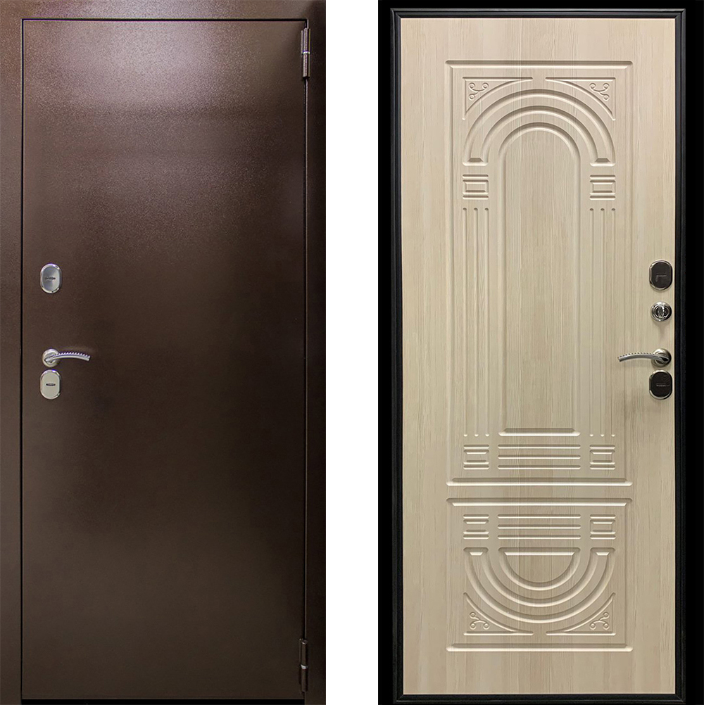 Изображение товара ЦСД Термо — входная дверь 205x86 см, Антик медь/Белёный дуб