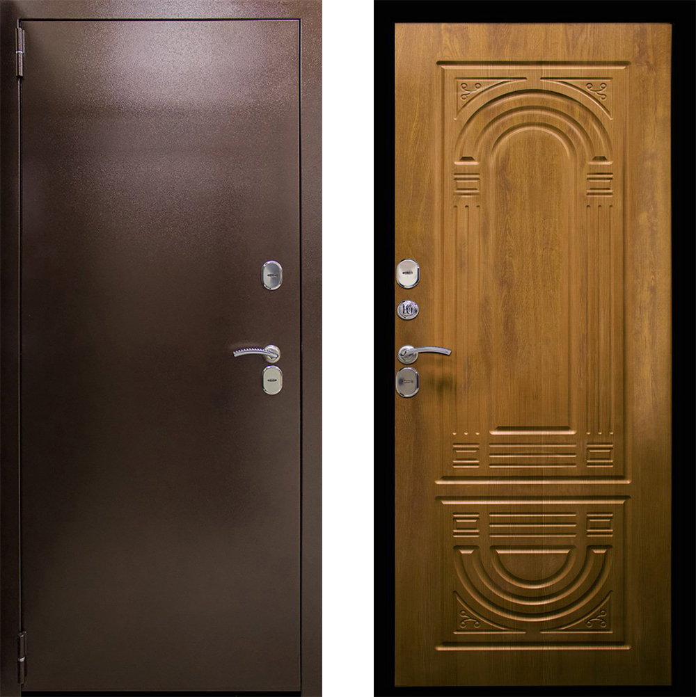 Изображение товара Входная дверь ЦСД Термо левый 205x96см цвет антик медь/орех