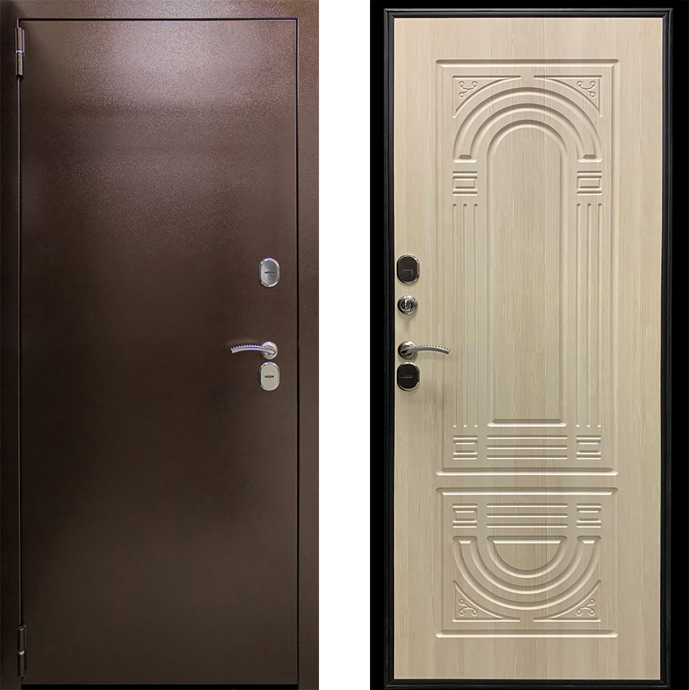 Изображение товара Входная дверь ЦСД Термо левый 205x86см цвет антик медь/белёный дуб