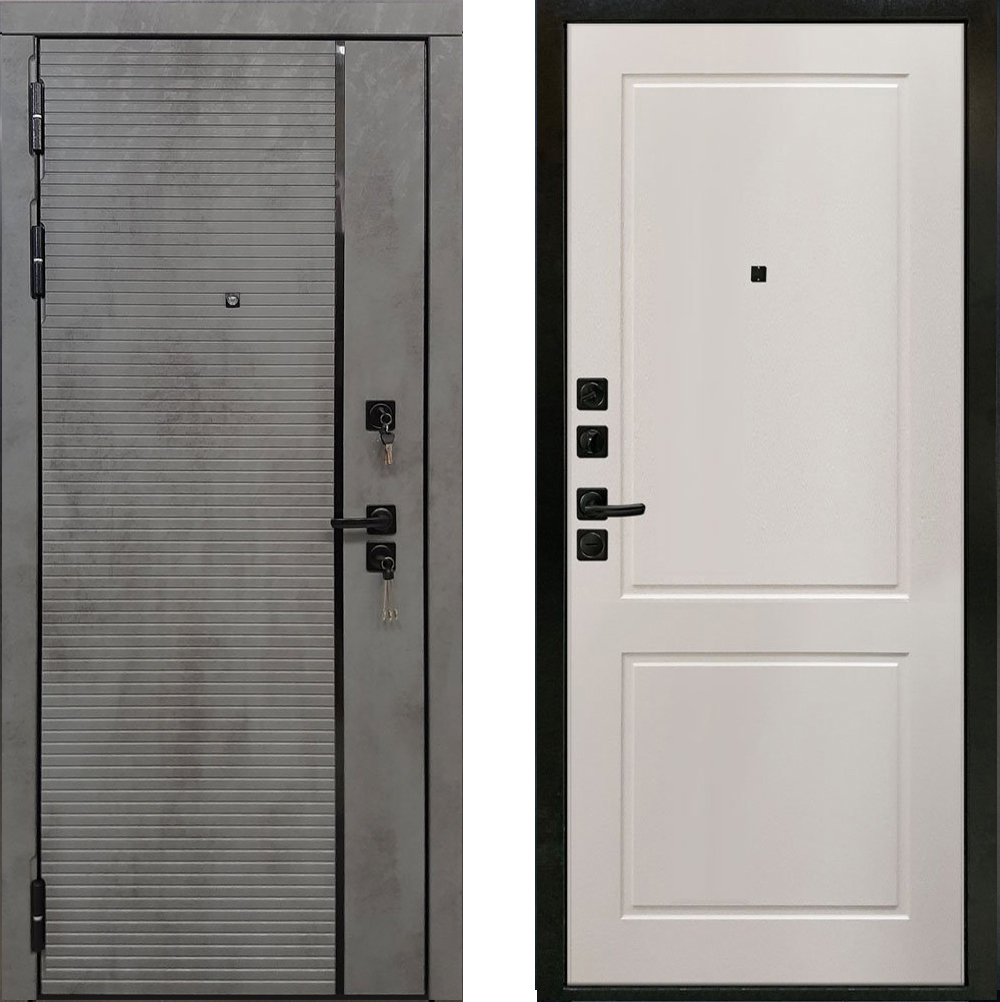 Изображение товара Входная дверь ЦСД Пиано, левый, бетон темный/капучино, 95 мм, 92×199 см