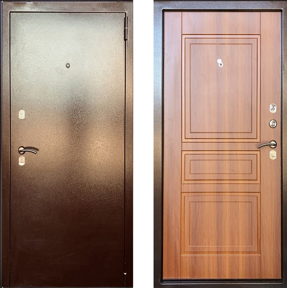 Изображение товара Входная дверь ЦСД Мини правый 190x86см цвет антик медь/дуб рустикальный