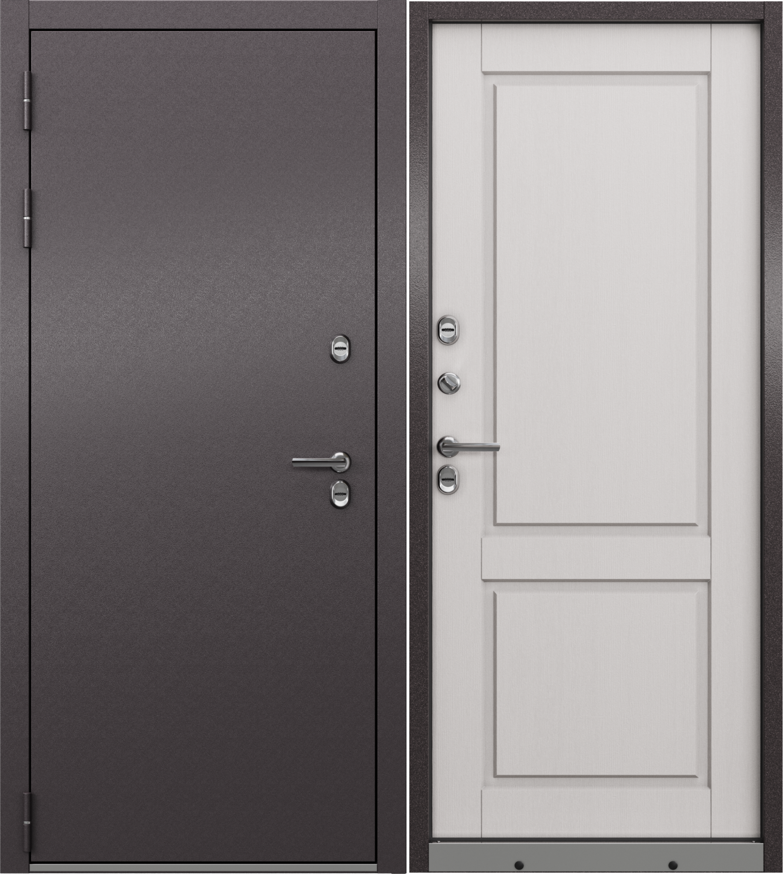 Изображение товара Входная дверь Unicorn Village optimal левый 205x86см цвет шоколад букле/ларче бьянко