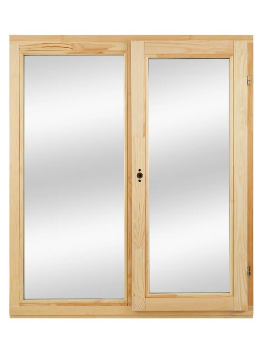 Изображение товара Деревянное двухстворчатое окно Timber&Style сосна 1160x1000 мм двойное стекло