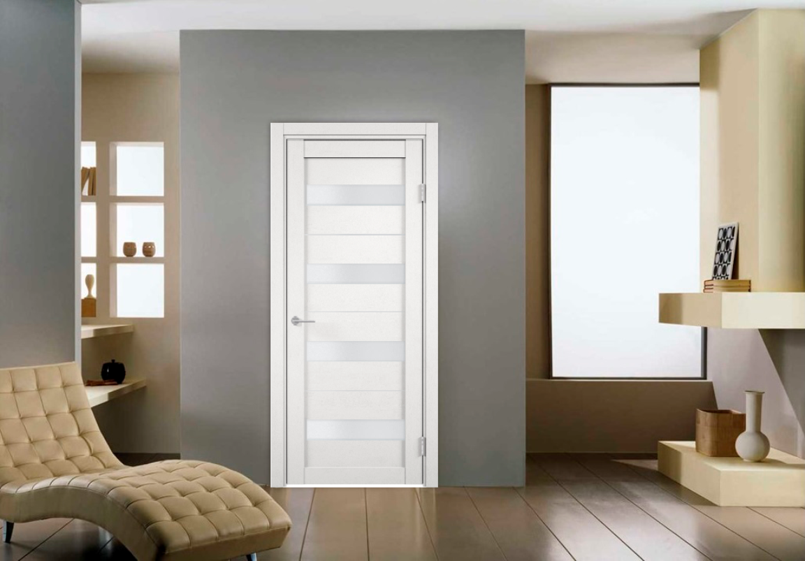 Изображение товара Дверь межкомнатная Бавария 02 остеклённая 200x60см пленка ПВХ цвет дуб шале белый без замка и петель