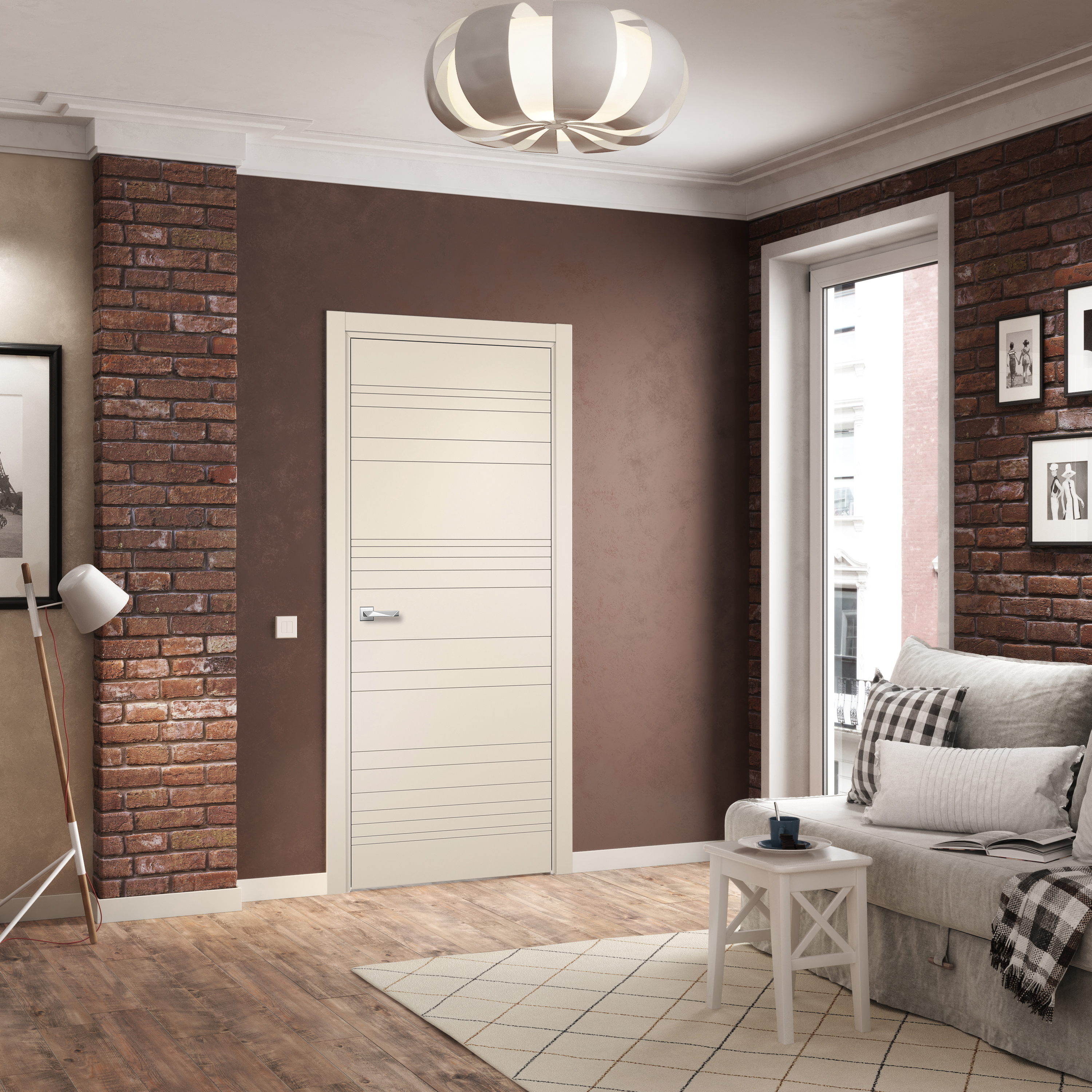 Изображение товара Дверь межкомнатная Loyard Севилья 20 глухая 200x60см пленка ПВХ цвет софт панакота без замка и петель