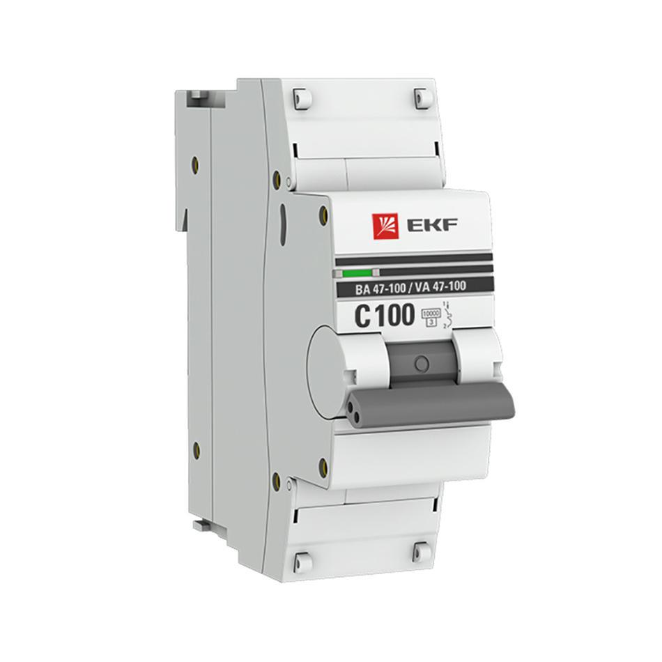 Изображение товара Автоматический выключатель EKF PROxima ВА47-100 1P C100 А 10 кА