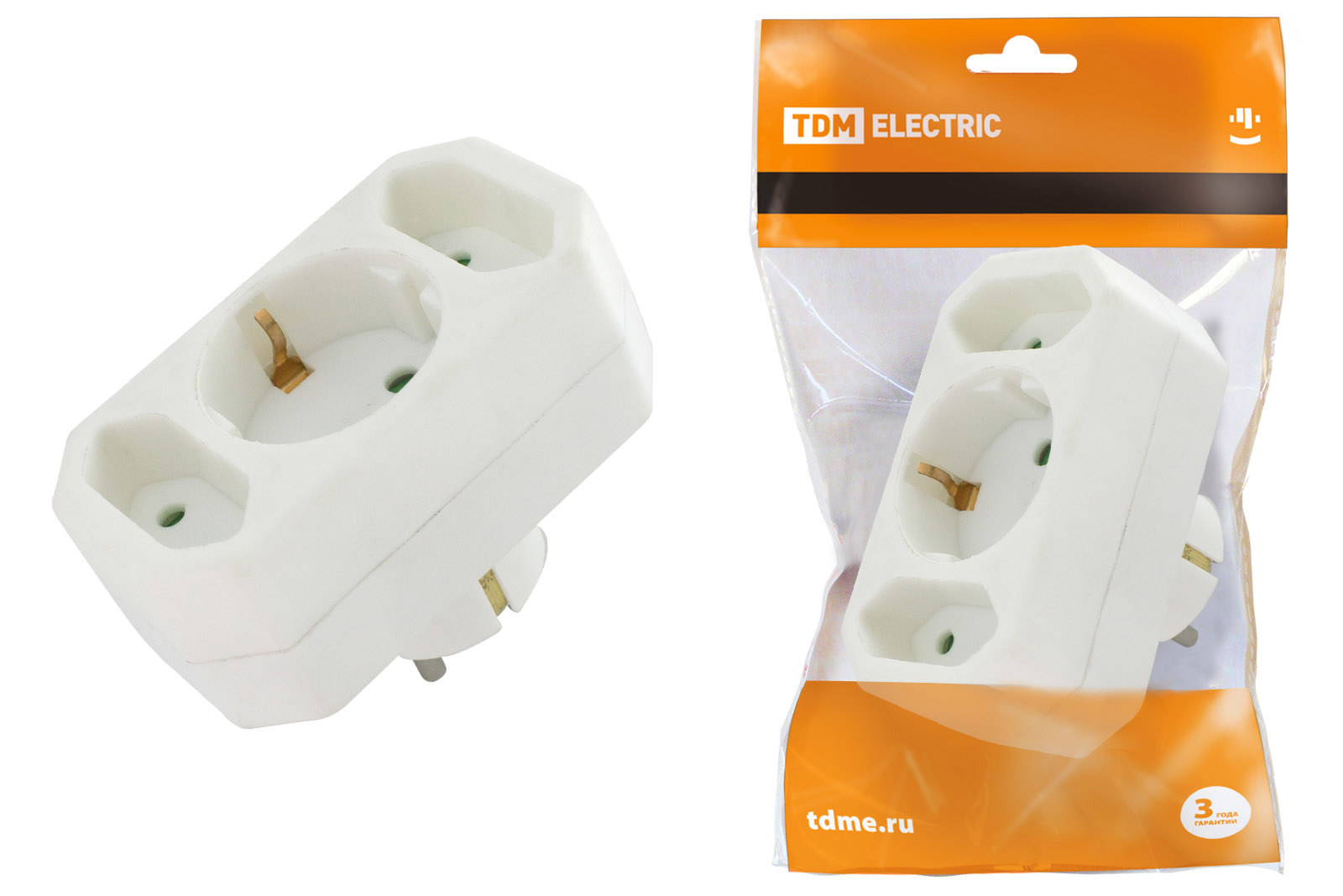 Изображение товара Разветвитель TDM Electric SQ1806-0201 3 розетки 1x16 А/3x2.5 16 А цвет белый