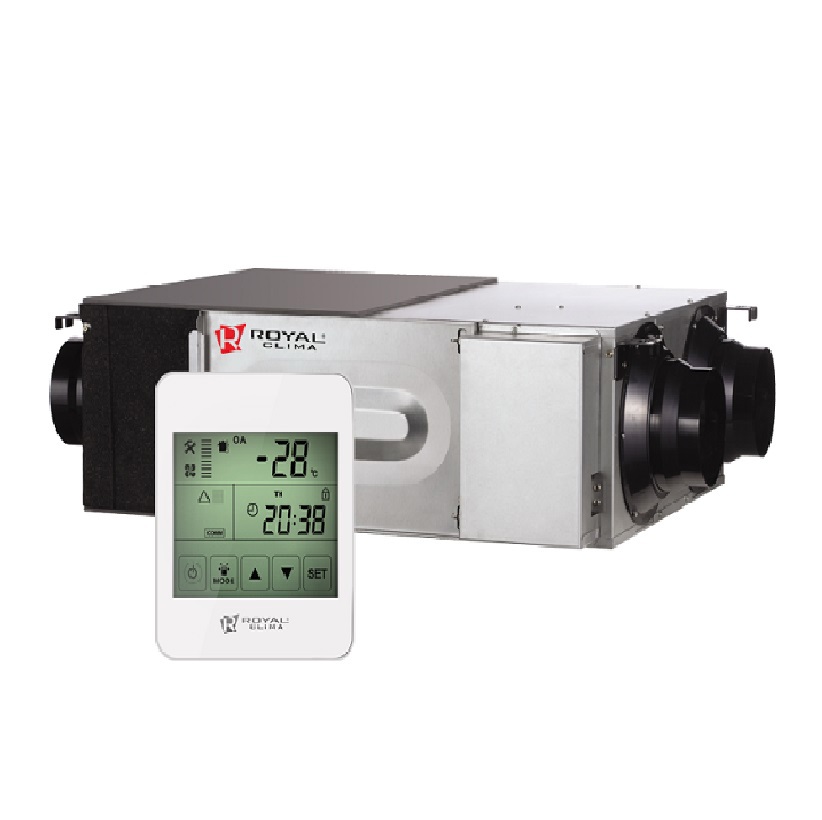 Изображение товара Приточно-вытяжная вентиляционная установка Royal clima RCS-350-P D150 мм 34 дБ 342 м³/ч обратный клапан цвет серый