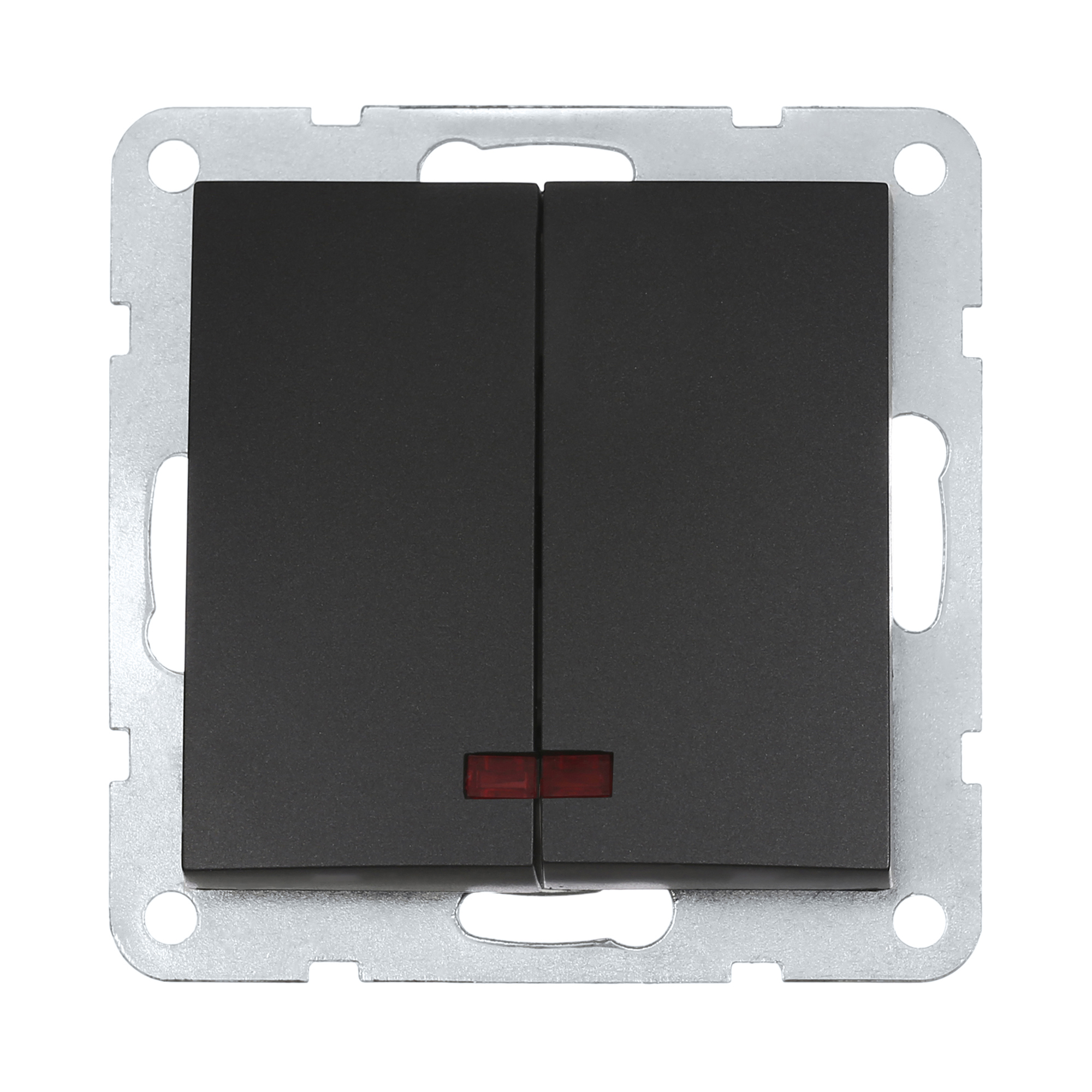 Изображение товара Выключатель встраиваемый LK studio LK60 861208-1 с индикатором 2 клавиши черный бархат