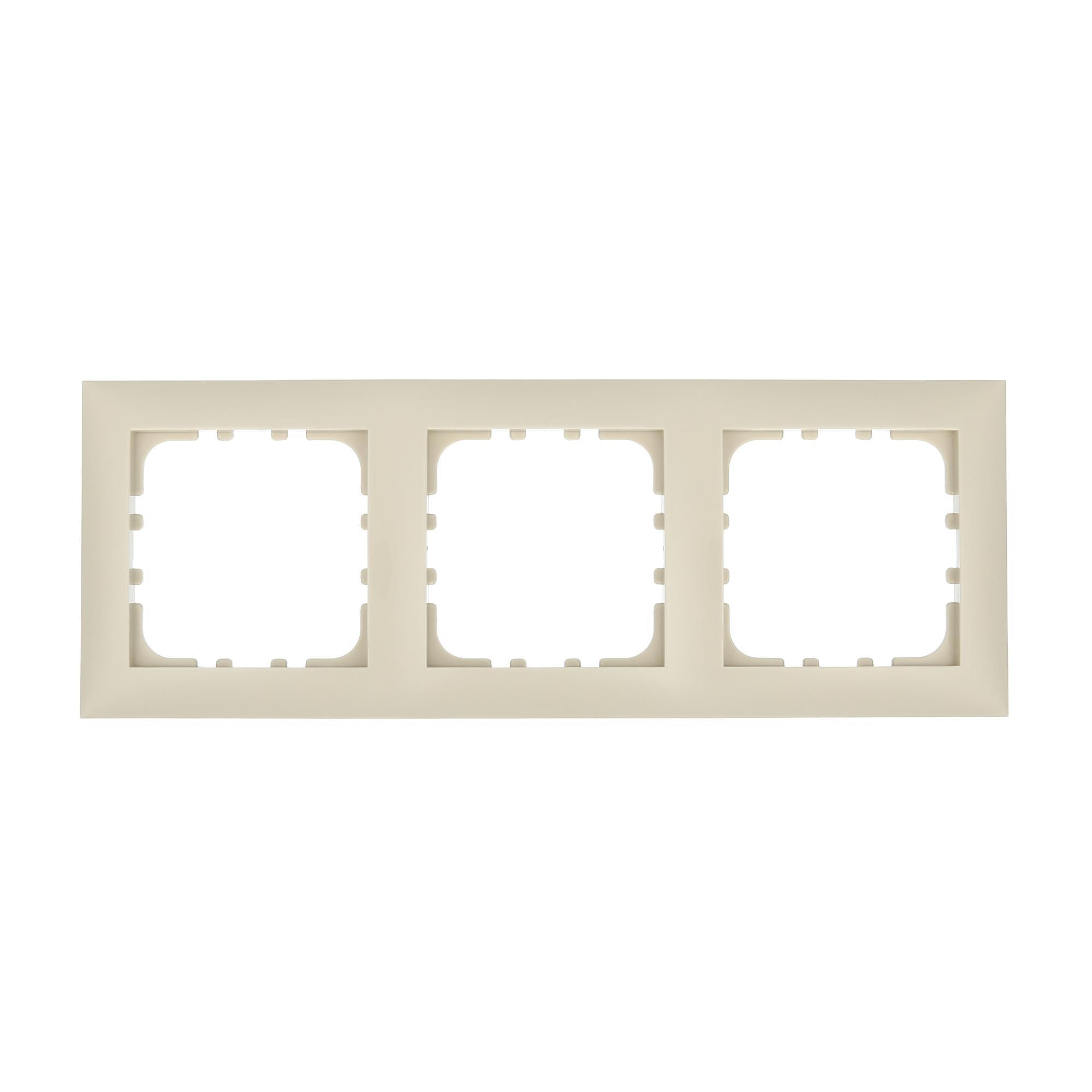 Изображение товара  LK60 3 поста рамка для розеток и выключателей цвет бежевый шоколад