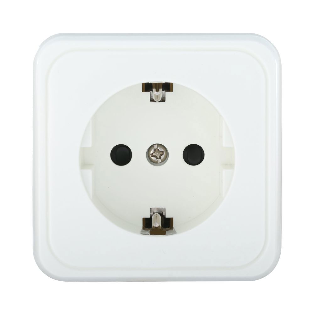 Изображение товара Розетка накладная Lk studio LK STANDARD 813204 с заземлением с защитными шторками цвет белый