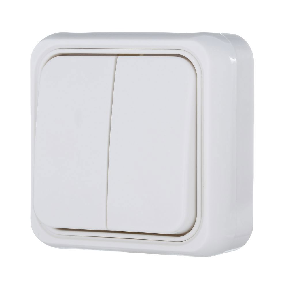 Изображение товара LK Studio LK STANDARD 811104 - выключатель двухклавишный, накладной, белый