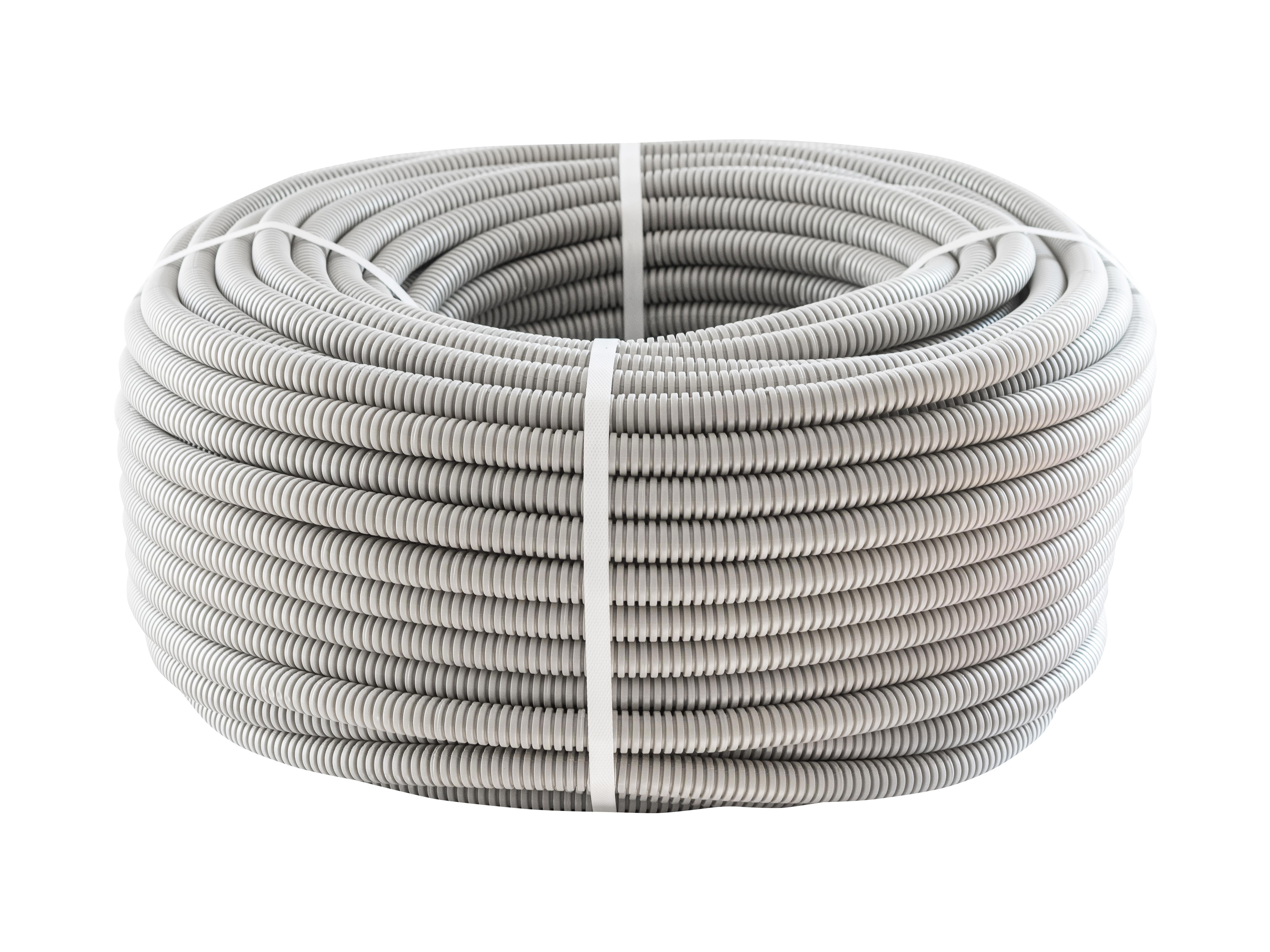 Изображение товара Труба гофрированная Экопласт FRUF D16 мм 100 м ПНД легкая с зондом цвет серый