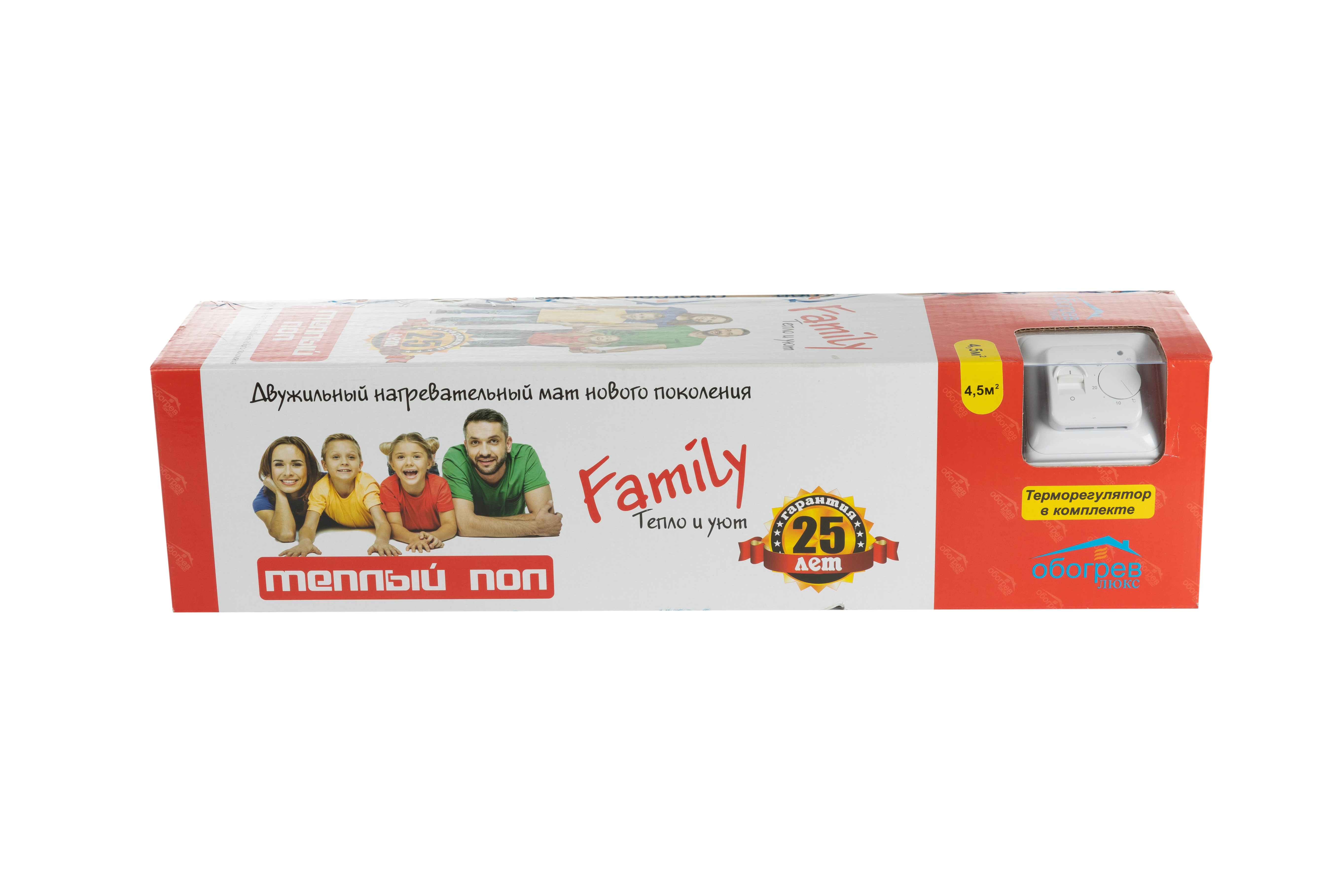 Изображение товара Нагревательный мат для теплого пола Обогрев Люкс Family 2.5 м² 375 Вт с механическим терморегулятор