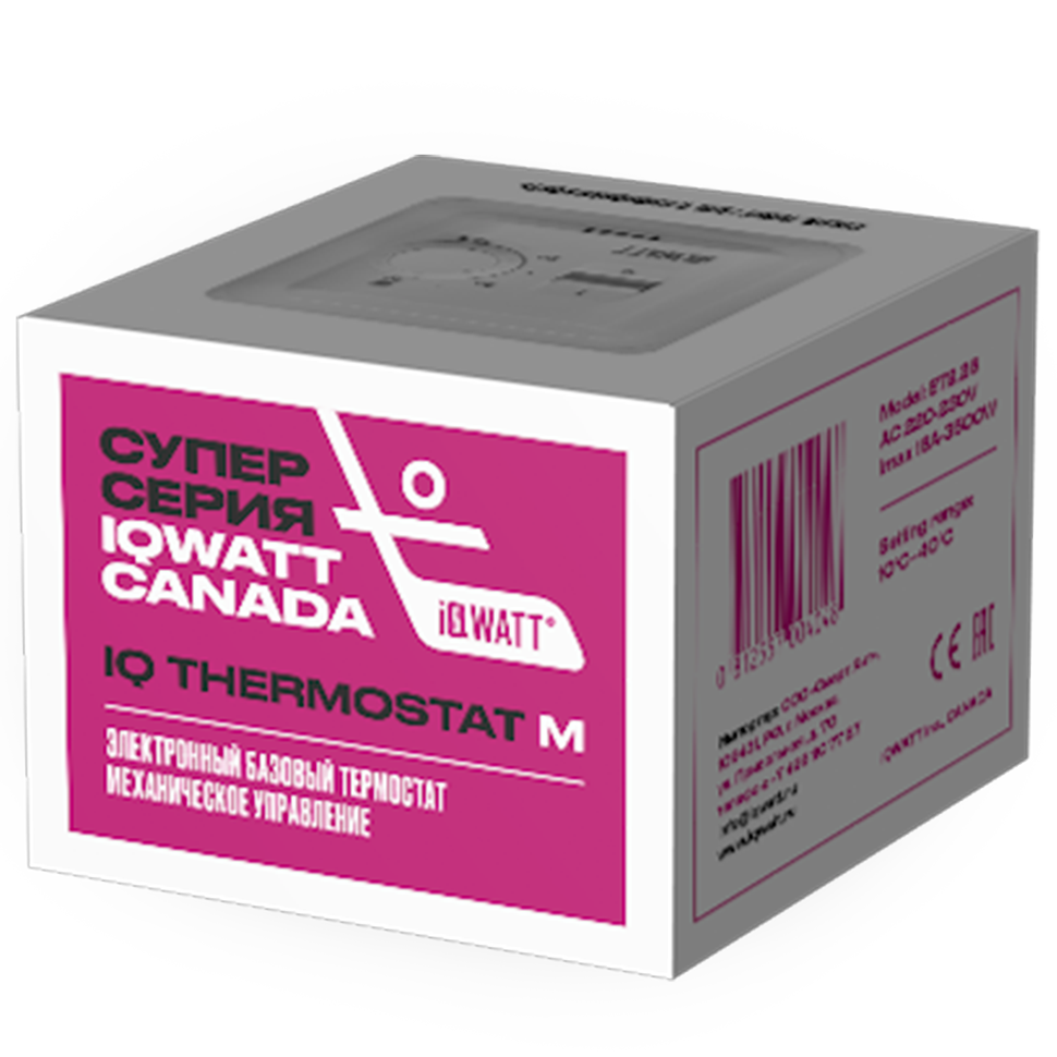 Изображение товара Терморегулятор для теплого пола IQWATT M механический белый 220 В