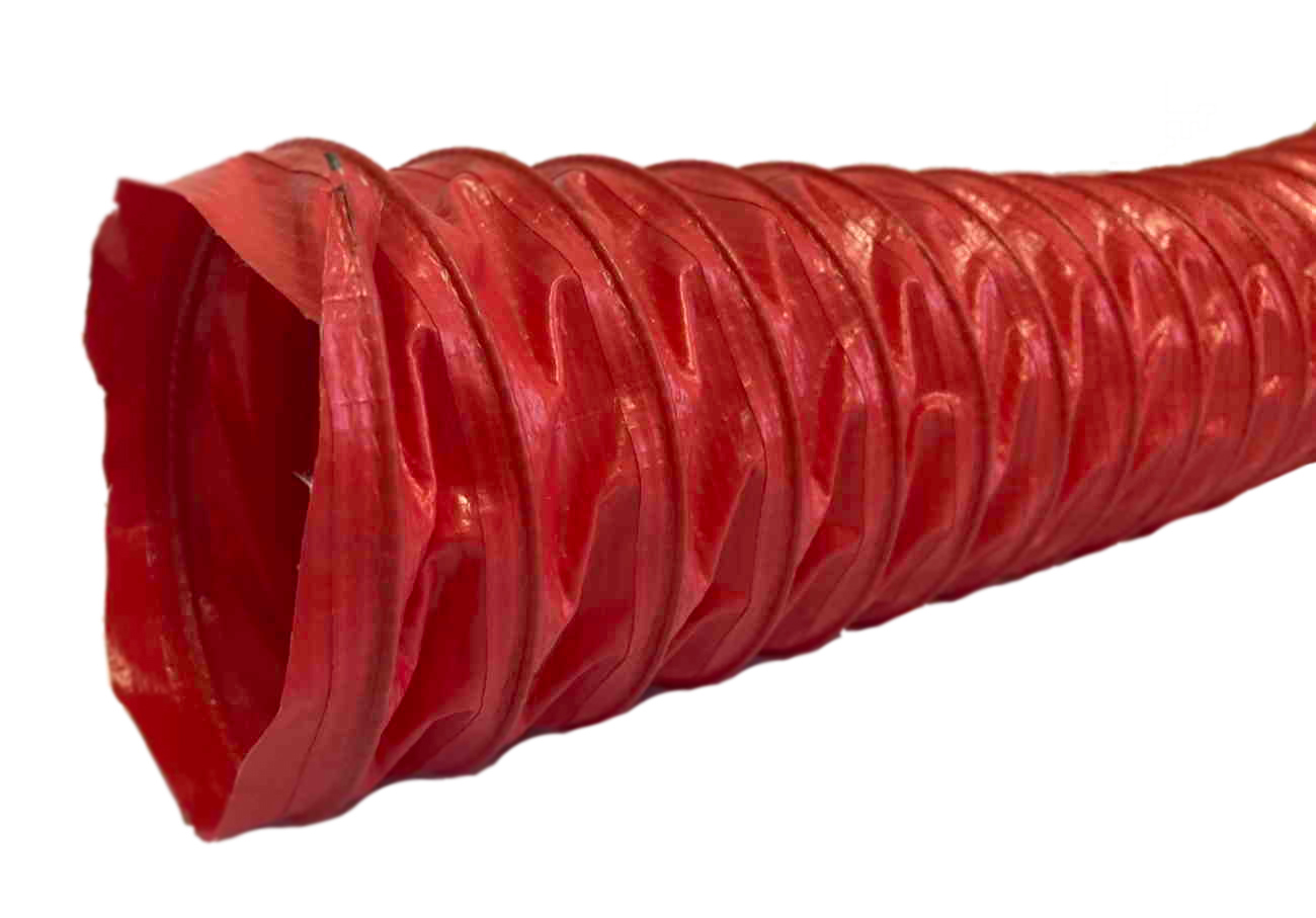 Изображение товара Воздуховод полиэфирный TEX PVC-F-80 мм 10 м красный для вентиляции и отвода газов