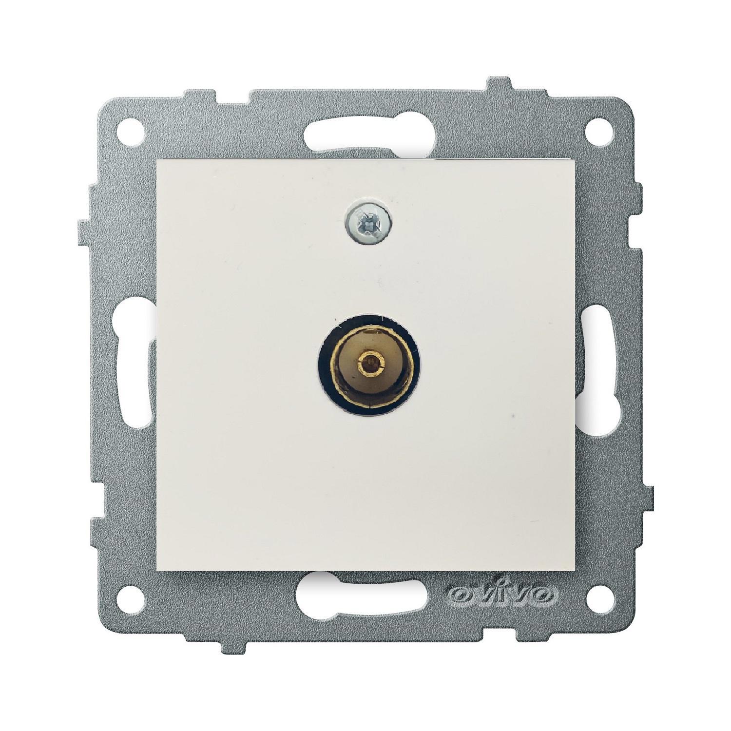 Изображение товара Ovivo Loft M+K 600-000301-225 Розетка телевизионная встраиваемая Белого цвета IP20